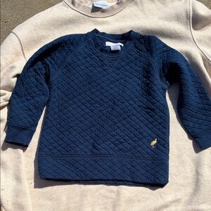 The Beaufort Bonnet Company Navy Quilted Sweatshirt with Gold Accent